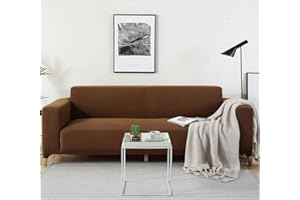 YUR Funda de sofá elástica de 2, 3, 4 y 5 plazas, funda de sofá extragrande, funda protectora elástica de color sólido para sofá de cuero, esquina, sofá en forma de L