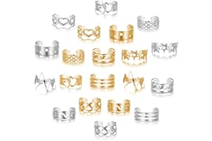 PYRUVAE 20 Stück verstellbare Zehenringe, gefüllt, Gold/Silber, für Damen und Mädchen, Blume, Herz, Schmuck für den Strand