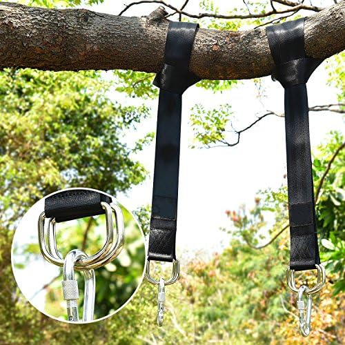 Hompie Tree Swing Hanging Straps, 200CM Hammocks Rope with Carry Pouch &amp; Safety Lock Carabiner Hooks, Easy &amp; Fast Installation, Holds Up to 2200lb for Tire, Hammocks, Battle Rope Training -2 Pack,Mother's Day