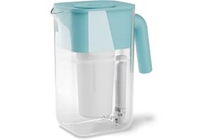Culligan with ZeroWater Technology 10-Cup Water Filter Pitcher – Includes 5-Stage Advanced Water Filter, IAPMO Certified to Reduce Lead, Total PFAS, Mercury, Fluoride, and Chlorine - Aqua
