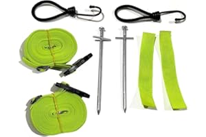 VHEUHZ Grün Sturmgurte Markise Binde Down Kit Caravan Wohnmobil kompatibel mit Kampa Storm Straps Vorzelt Zurr Set