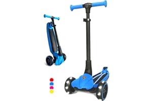 ‎KICK'N'ROLL Kicknroll Roller Kinder 3 Jahre - Kinderroller ab 3 Jahre - Faltbar Rutsche Scooter Kinder mit 4 Verstellbare Höhe, LED Räder, Beleuchtetes Kickboard - Dreirad Tretroller für Jungen Mädchen 3-8 Jahren
