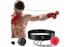 FIBOUND Boxen Reflexball, 2 Verschiedene Boxbälle mit Kopfband, perfekt für Reaktion, Agilität, Schlaggeschwindigkeit, Kampffähigkeit und Hand-Augen-Koordinationstraining, Boxbälle mit Stirnband