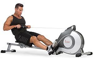 SUNNY HEALTH AND FITNESS Sunny Health & Fitness Magnetic Rowing Machine with LCD Display for Home Exercise, Foldable and Compact Rowers with Transport Wheels, Full Body Workout Equipment For Home Gym, Optional Extra Long Rail