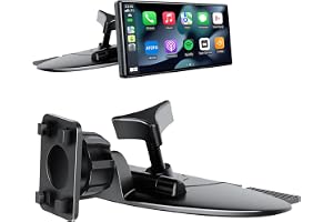 Jansite CD Slot Mount for Carplay Screen 360° Rotation Tool-Free Installation, 4-Button Lock Sturdy CD Slot CarPlay Mount Compatible with 7-10.26 Inch Apple Carplay & Android Auto Screen