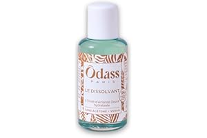 ÔDASS PARIS Odass Paris - Le Dissolvant Sans Acétone Bio Sourcé - Dépose de Vernis Classique et Semi-Permanents sans Agresser les Ongles - 98% d'Origine Naturelle - Huile d'Amande Douce Fabriqué en France - 100ml