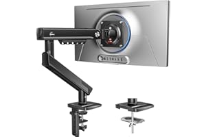 HUANUO FlowLift™ Pro monitorarm för 13–32 tums skärmar, MechaSpring monitorfäste, helt justerbart bildskärmstativ med lutning/svängbar/rotation, verktygsfritt VESA-fäste, C-kläm/öljettbas, max