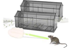 VOTUKU Trappola per Topi e roditori Gabbia per Animali vivi Gabbia in plastica (Grigia)