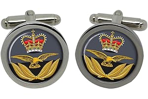 GIFT SHOP RAF Officer's Cap Badge Cufflinks in Box