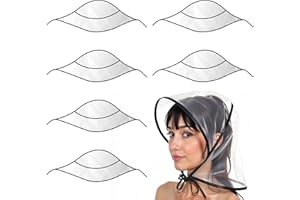 Larrel Lot de 6 housses de pluie avec parasol - Transparent - Imperméable - Pour femme - Protection solaire - Réutilisable - Protège la coiffure - En plastique - Pour femme