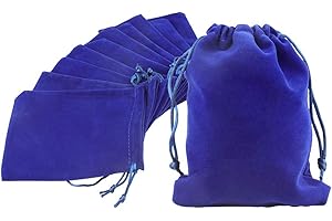 G2PLUS Blue Velvet Jewellery Pouches, 12x15CM Velvet Drawstring Bags for Jewellery, 20PCS Medium Soft Gift Bags with Drawstrings for Wedding, Party, Valentine's Day, Anniversary