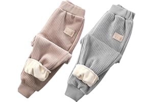 AOOPOO 2 Stück Kinder Thermohose Gefütterte Hose Winterhose Kuschel Jogginghose Thermo Leggings Elastische Taille Sporthose Warme Hosen für Baby Kleinkind Jungen und Mädchen 6 Monate-7 Jahre Alt