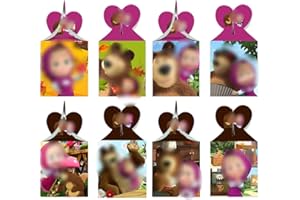 ZGCXRTO Scatole di Carta Ragazza e Orso,12 Pezzi Scatole Regalo,Sacchetti da Festa confezionare Regali, Giveaways, Matrimoni Feste a Tema,Bambini Compleanno