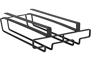 WENKO Colgador para copas interior armario cocina - Colgador armario de cocina para 6 copas, Metal, 20 x 7 x 28 cm, Negro