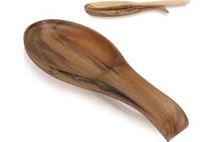 KITYEMO Soportes para Cucharas Madera, Cocina Soporte Cuchara Madera, Resto de Cuchara de Madera, Reposa Cucharas Madera, Soporte Perfecto para Espátulas, Cucharas, Pinzas y más (Acacia)