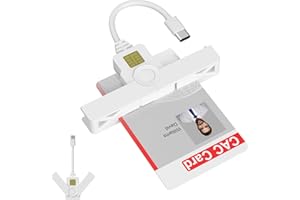 BAWANFA PRO Lecteur Carte Identité Belge Pliable de Type C, Lecteur Carte Conducteur Chronotachygraphe, Lecteur de Carte à Puce PIV et de Crédit et d'identité Compact,Compatible avec Windows 8/10/11, Mac OS 10.11