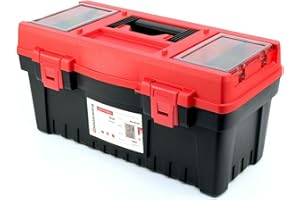 Kistenberg Werkzeugkoffer Werkzeugkiste Werkzeugkasten Werkstattkiste Werkzeugbox (mit Werkzeugtrage, Organizer mit Trennwänden im Deckel, Ergonomischer Griff, ABS Verschlüsse, 548 x 274 x 286 mm)