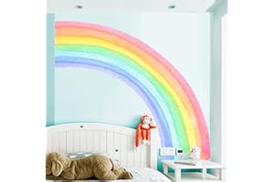 CFIBGDK Large Boho Half Rainbow Wall Decals Peel and Stick Wall Stickers Vinyl Wall Art for Girls Bedroom Kids Room Nursery Playroom Wall Décor (120cm x 108cm)