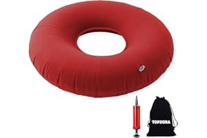 Topzora Sitzkissen OrthopäDische,Sitzring Nach Op,HäMorrhoiden Sitzkissen,Aufblasbares Sitzkissen mit Pumpe fur HäMorrhoiden,SteißBeinschmerzen, Schwangerschaft-Rot