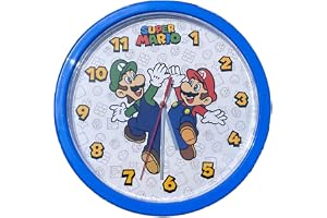 CARTOON Super Mario analog väggklocka för barn 25 cm för lekrum