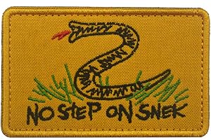 TOPPATCH No Step On Snek Patch Tactical Moral Embroidered Funny Military Army Combat Emblem Hook Loop Airsoft Cap Badges (Yellow-B)