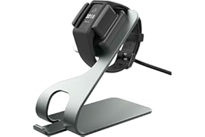 MoKo Ladestation Kompatibel mit Fitbit Charge 4/4 SE/Charge 3/3 SE, Aluminium Ladegerät Ladeständer mit 150 cm USB Ladekabel, Grau