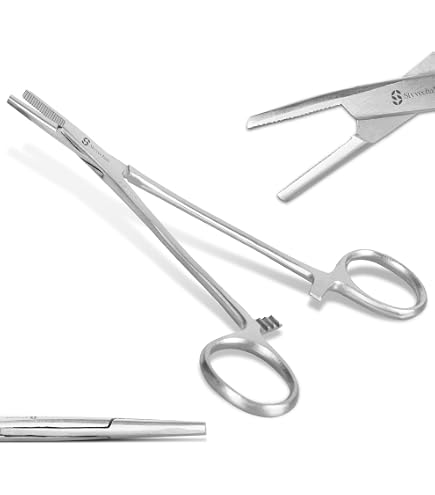Hémostat De Pêche 5.5 Pouces, Pince à Verrouillage En Acier Inoxydable, Droite, Bleue, Neuve