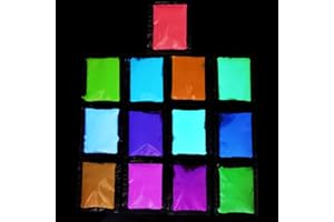 GRANVOO Polvos Luminoso, Pigmentos Luminiscentes 13×10g Colores, Pintura en Polvo Fluorescente, Pigmento Fluorescente para Resina Epoxi, Slime, Uñas, Nail, Pintura, Acrílico