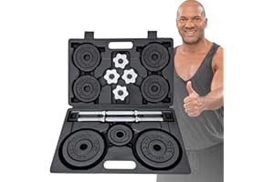 ‎MIWEBA SPORTS Miweba Sports Hantelset MKH120 | 20kg - 𝐏𝐫𝐨𝐟𝐢 Hanteln mit Koffer - Frauen und Männer - Hantel Set - Hantelkoffer - Kurzhanteln - Gusseisen Hantelscheiben - Ergonomischer Griff - Einzelhanteln