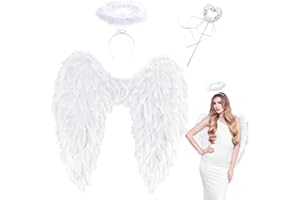 Orgoue Engelsflügel, Engelsflügel Schwarz Engel Flügel Für Faschingskostüme Federflügel Engel Engel Kostüm Damen Mit Heiligenschein Für Halloween Karneval Geburtstag Party