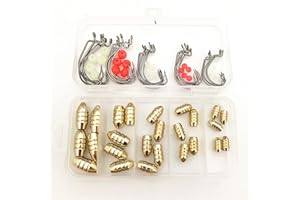TOPHOMER Pesca Sinkers Set, Ottone Pesca Pesi Kit, Pesca Ottone Hollow Sinkers, Pesca Pesi di rame Per Acqua Dolce Salata Pesca Attrezzatura Da Pesca