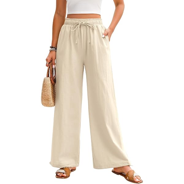 Pantalon Femme Baggy Rétro - Taille Haute Et Jambes Larges - Style Jogging Décontracté - Léger Et Confortable - Idéal Pour Le Sport, La Plage Ou Le Streetwear