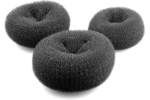 ERICOTRY Hermosos fabricantes de moño de donuts, 3 piezas para mujer, diseño de donas, estilo de anillo para hacer moños, moldeador de rosquillas, accesorios para peinar el cabello