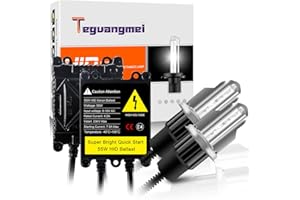Teguangmei HB2/H4 55W Car HID Xenon Conversion Kit 6000K Xenon White Headlight Bulbs + 2Pcs 55W AC Ultra Slim Quick Start HID Ballasts Replace for Car Vehicles Headlight High/Low Beam Xenon Kit