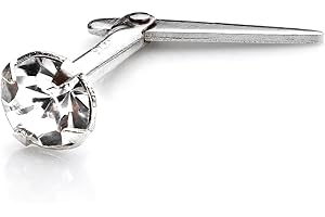 jewellerybox Sterling Silver Andralok Nose Stud with 3mm Crystal