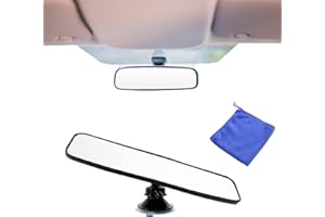 HZZXCH Car Interior Rear View Mirror for Driving Test, Instructor and Inspection - Adhesive Suction Cup Mounting With Blue Wipe Towel (200 X 60mm)