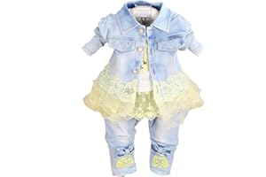 YYA Ensembles de vêtements en Denim pour bébé Fille Ensemble 3 pièces
