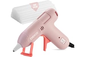 Mini Hot Glue Gun: DEKO 20W Hot Glue Gun with 60 pcs 7 mm x 100 mm Glue Sticks for School Projects, Hobbies, Crafting, DIY, Arts & Home Repairs on Wood, Fabric, Plastic & More,Pink