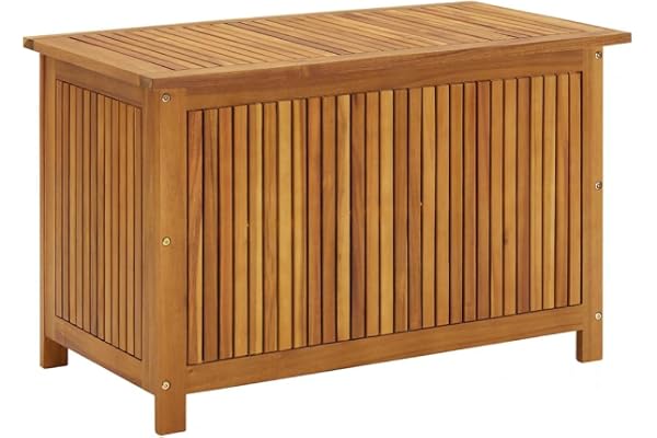 vidaXL Bois d'Acacia Solide Boîte de Rangement de Jardin Banc de Stockage Coffre de Rangement Outils de Jardinage Extérieur 90x50x58 cm