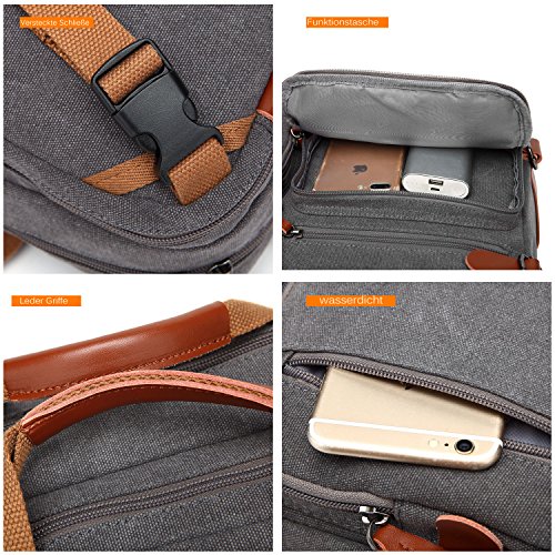 CoolBELL umwandelbar Rucksack Messenger Bag Umh  ngetasche Laptop Tasche Handtasche Business Aktentasche Multifunktions Reise Rucksack Passend f  r 17