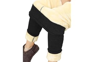 Yuson Girl Leggings Donna Invernali - Felpati Con Fodera in Pile, Pantaloni Caldi a Vita Alta, Termici Elastici Lunghi Foderati, Calde Pantacollant