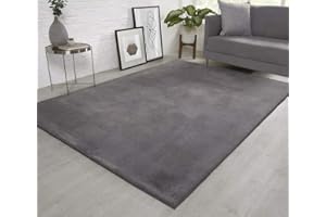 viceroy bedding NATURAL FAUX RABBIT FUR Rug Ultra Soft Plush Extra Large Animal Rugs Living Room Wool Shaggy Fluffy 26mm Thick Pile Height Modern Area Rugs - (Grey, 160cm x 230cm (5.5ft x 7.5ft))