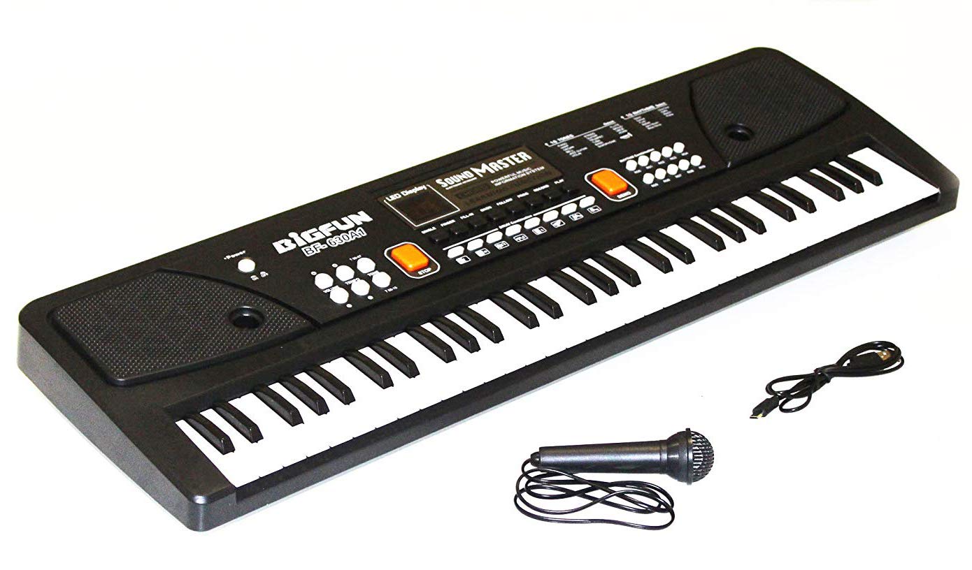 Buy BIGFUN 61 Keys Big Fun Musical Electronic Keyboard Piano Organ with Microphone (Black