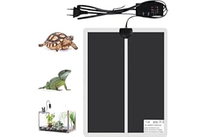 Geoyien Heizmatte Pflanzen, Heizmatte Terrarium mit Thermostat, Wärmematte Pflanzen, Dreistufige Temperaturregelung, Wasserdicht, Automatische Abschaltung, für Reptilien, Amphibien (28 * 15cm-7W)