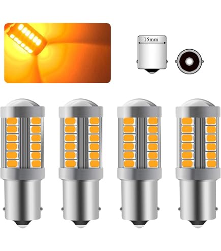 P21W Orange LED Bulbs For Car Flashers & Indicators - 2-Pack BA15S Replacement