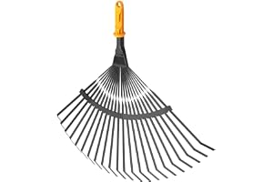Fiskars OneClick Metallfjädersopborste | Enkelt Byte med bara en Klick, QuikFit Adapter separat tillgänglig, Bredd: 42 cm, Sv