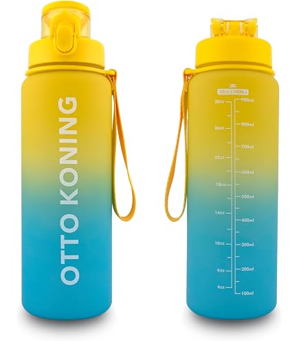 CampTeck Borraccia Sportiva 1 Litro - Tritan BPA Free, Coperchio Flip Lock A Prova Di Perdite, Con Cinghia, 1000ml