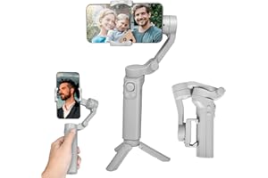 STRBDYI Stabilisator für Smartphone, 3-Achsen-Stabilisator für Telefon, kompatibel mit iPhone und Android, AI-Tracking, tragbar und faltbar, für Youtube, TikTok, Vlog, Live Stream