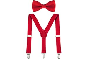 BASTOUR Juego de tirantes para niño y pajarita niños elásticos y ajustables tirantes y pajarita juego de tirantes pajarita niño tirantes para niños pajarita para niños tirantes para niños tirantes negro niño