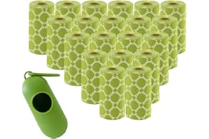 VAKOWOO Dog Poo Bags, Biodegradable Poo Bags Dogs Rolls, 400 Thick Poop Waste Bag for Dogs Leak Proof Pet Poop Bags for Dogs with 1 Holder Dispenser – 20 Rolls